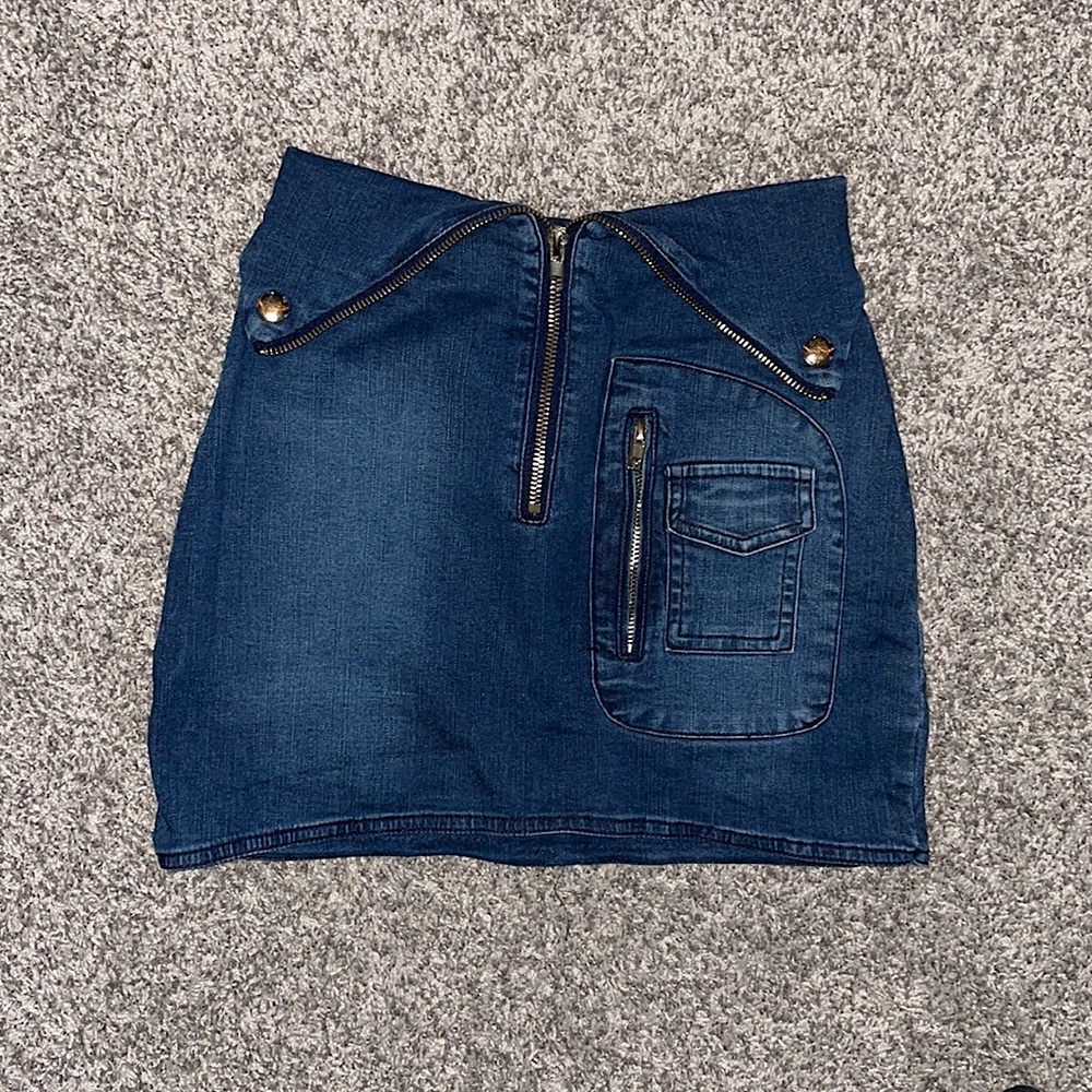 Fashion nova mini jean skirt petite size 0
